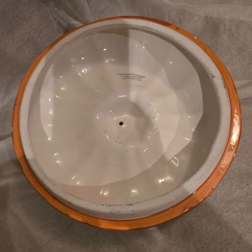 Vtg. Pumpkin Fall Thanksgiving Ceramic Pie Plate Dessert Server w/ Covered Lid - Picture 10 of 10